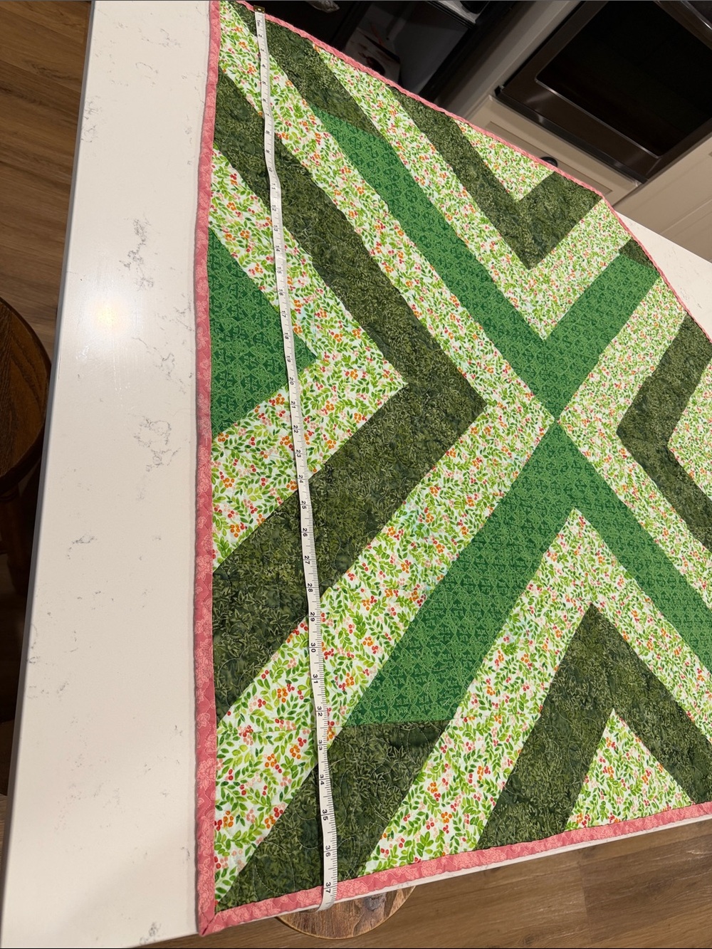 Green Chevron Quilt - Picture 2 of 6